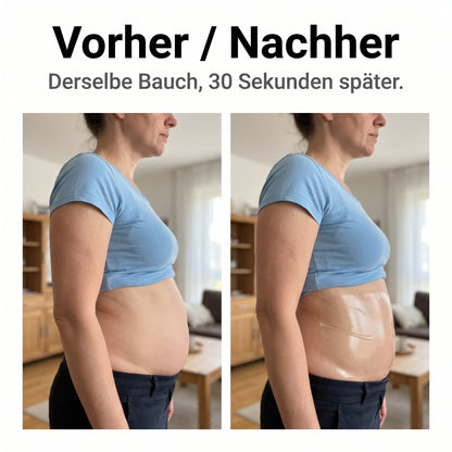 Vorher / Nachher – derselbe Bauch, 30 Sekunden später